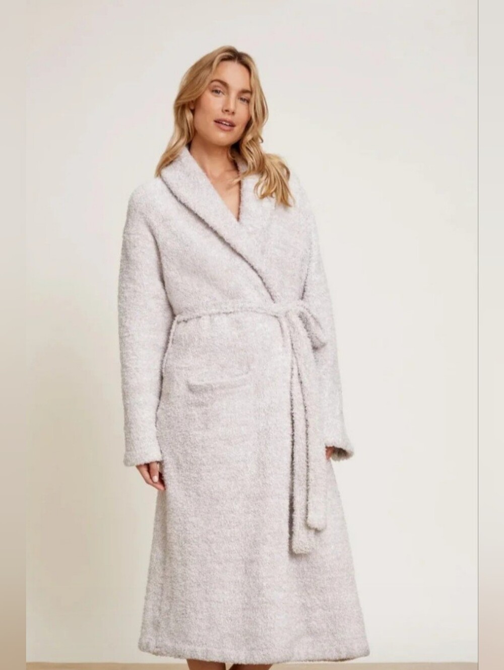 New Barefoot Dreams Cozy Chic Adult Robe Size 2 - Large- XL Stone White Unisex